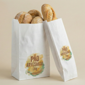 Saco de Papel Kraft Branco - Impresso Padrão