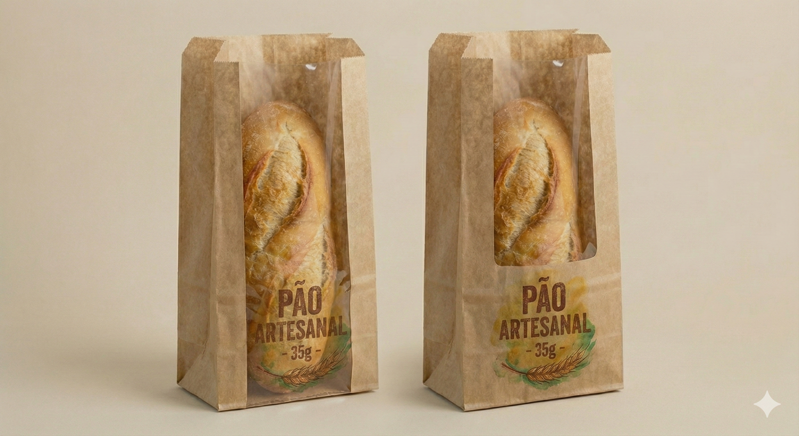 Saco de Papel Kraft com Visor - Linha Premium